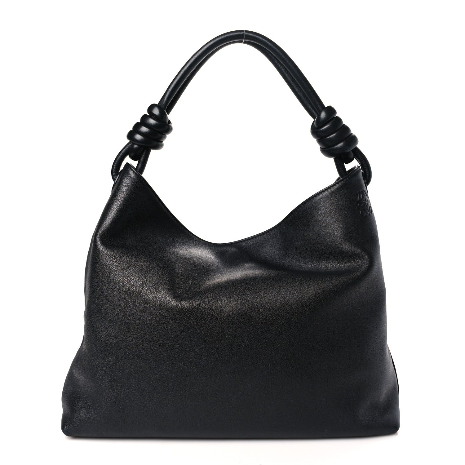 Loewe Calfskin Small Flamenco Knot Hobo Black 1 of 8