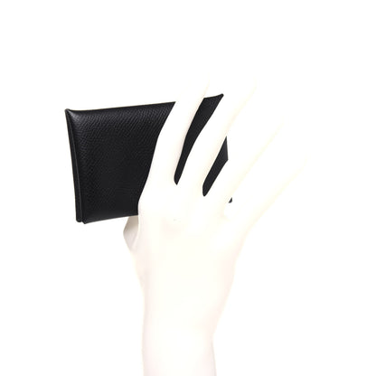 Hermes Epsom Calvi Card Case Black 2 of 10