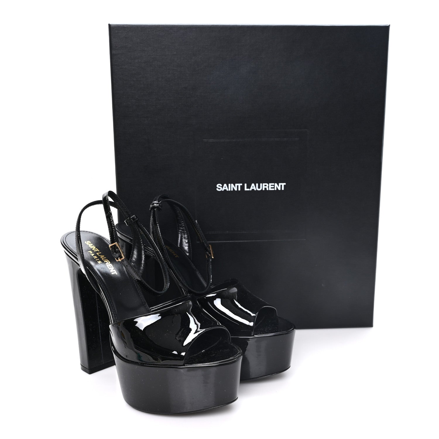 Saint Laurent Vernice Grupy Sexy 95 Tanouk Platform Sandals 37.5 Black 10 of 10
