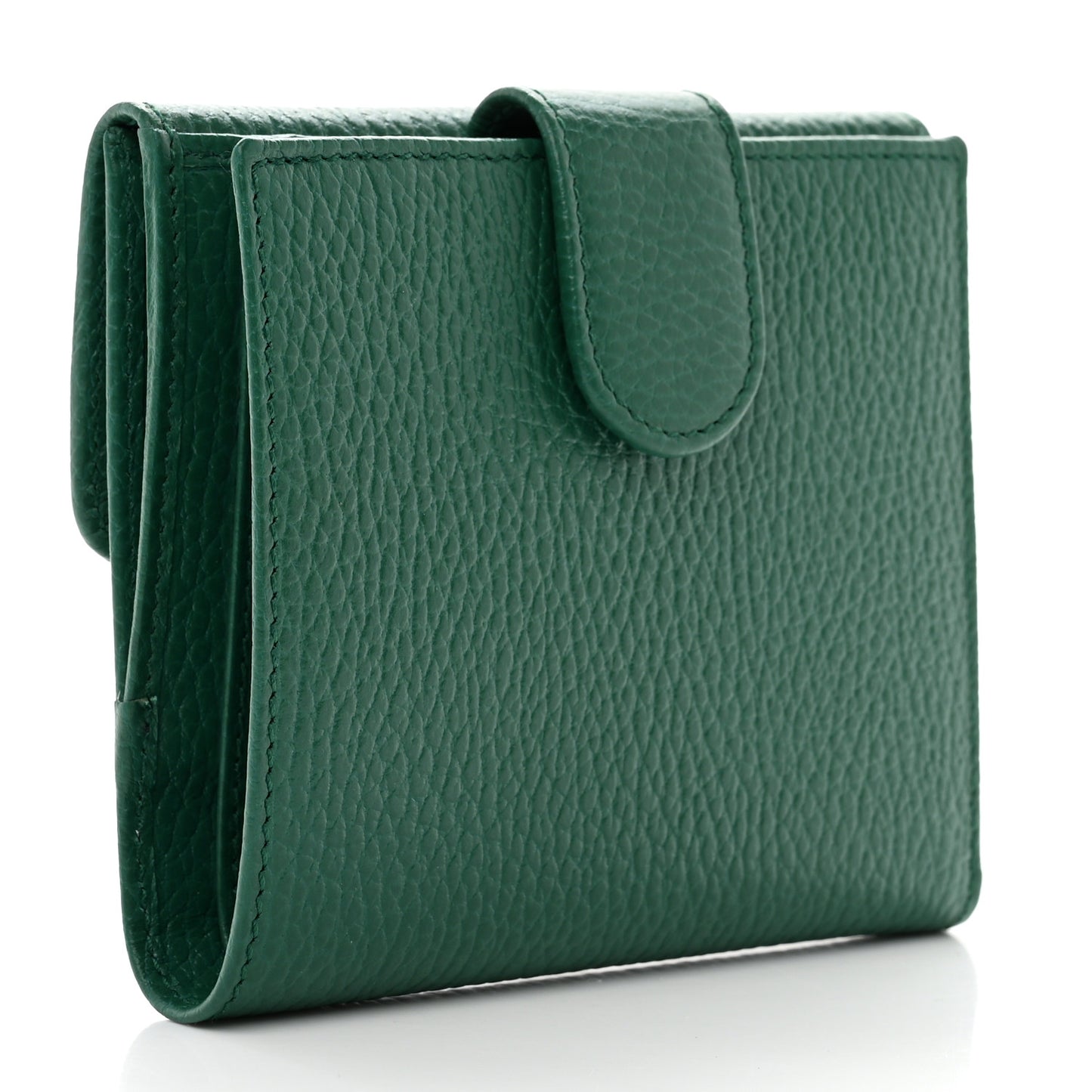 Dollar Calfskin Interlocking G French Wallet Emerald