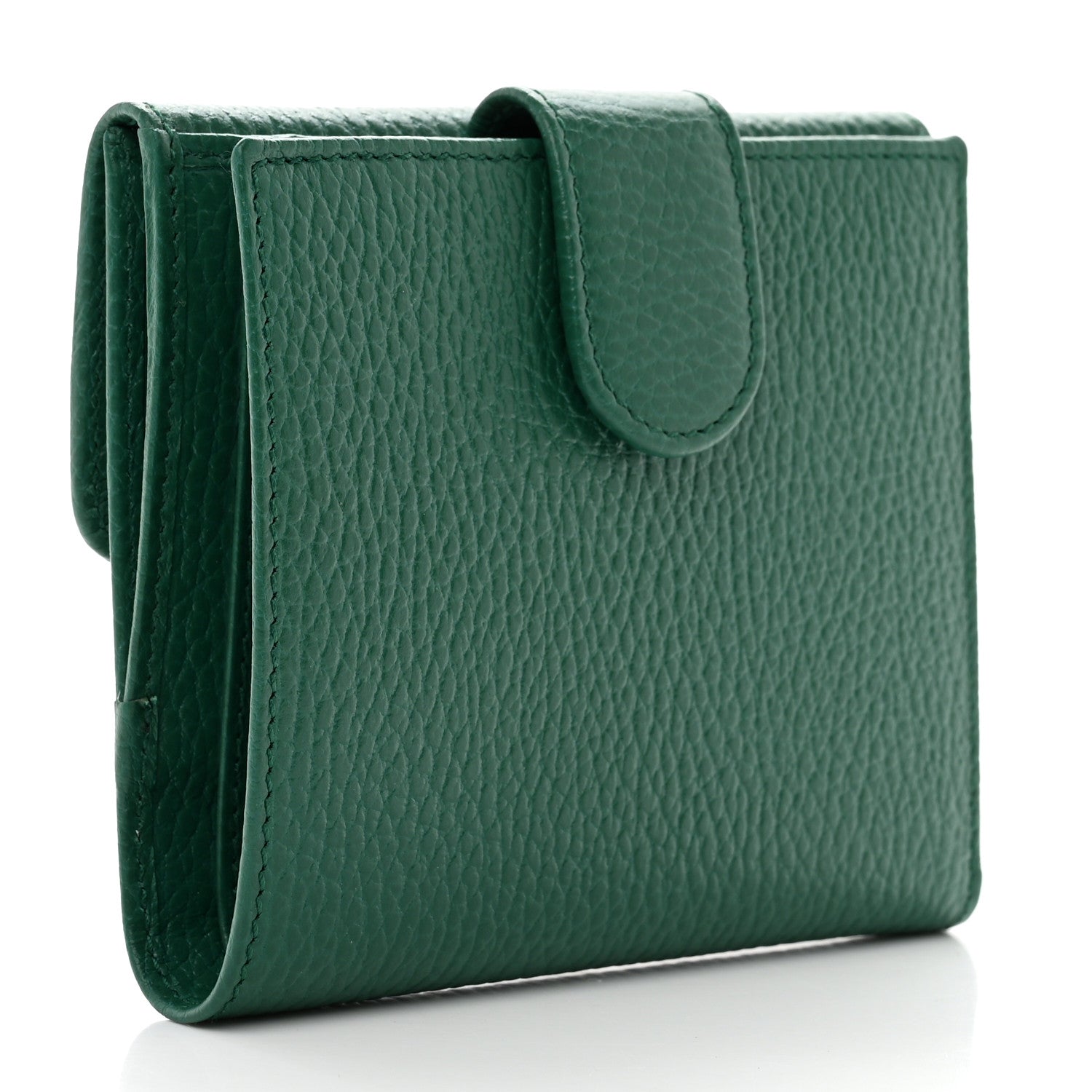 Gucci Dollar Calfskin Interlocking G French Wallet Emerald 3 of 7