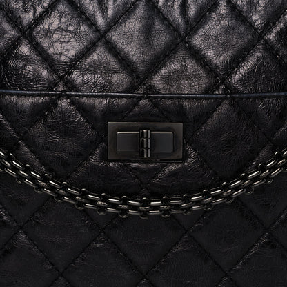 Chanel Metallic Aged Calfskin Quilted Large Reissue Camera Case Black 8 of 11