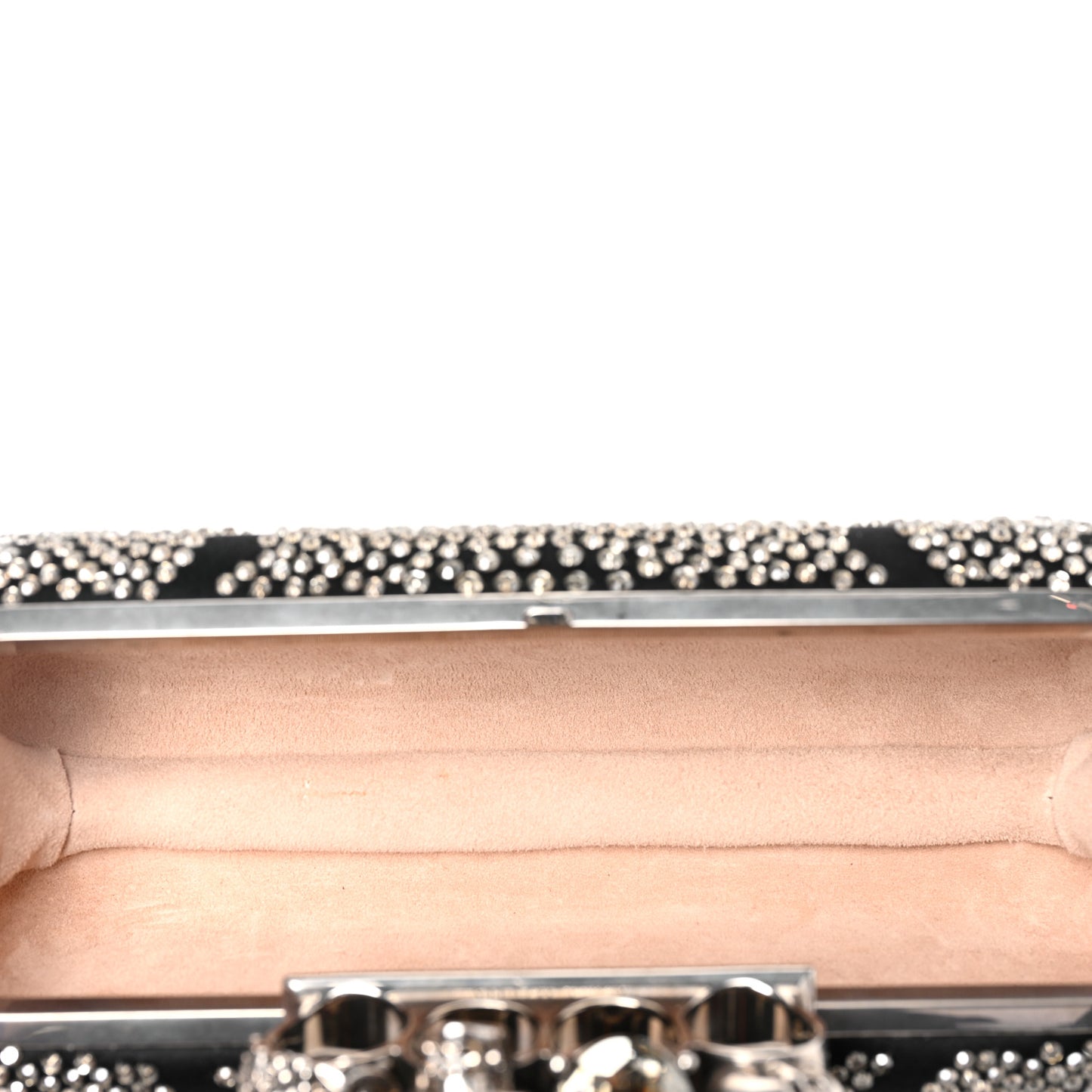 Silk Crystal Knucklebox Clutch Black