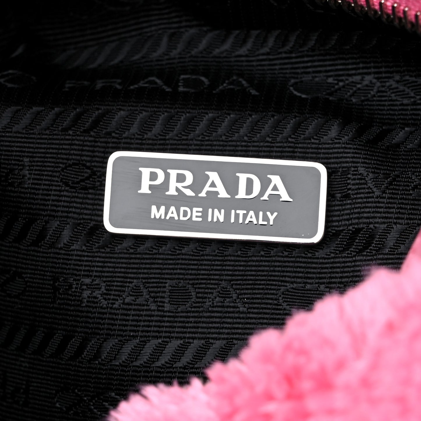 Terry Cloth Mini Re-Edition 2000 Bag Petalo Black