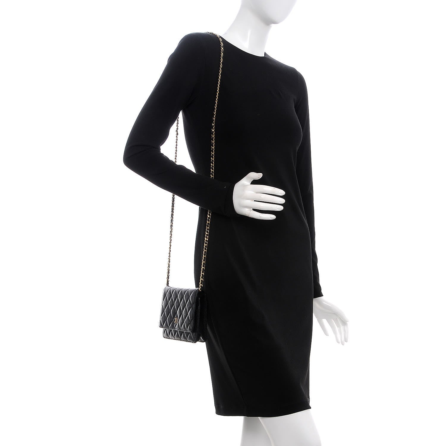 Chanel Caviar Quilted Wallet On Chain WOC Black 2 of 10