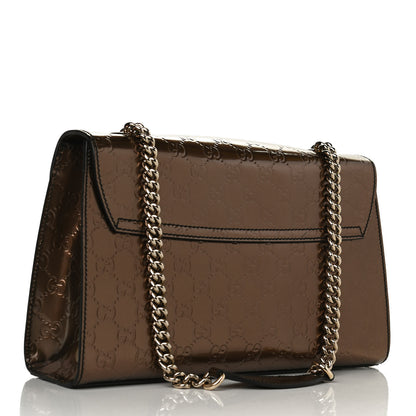 Gucci Shine Guccissima Medium Emily Chain Shoulder Bag Acero 2 of 12