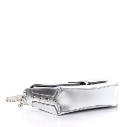Jimmy Choo Metallic Calfskin Lockett Petite Shoulder Bag Silver 5 of 11
