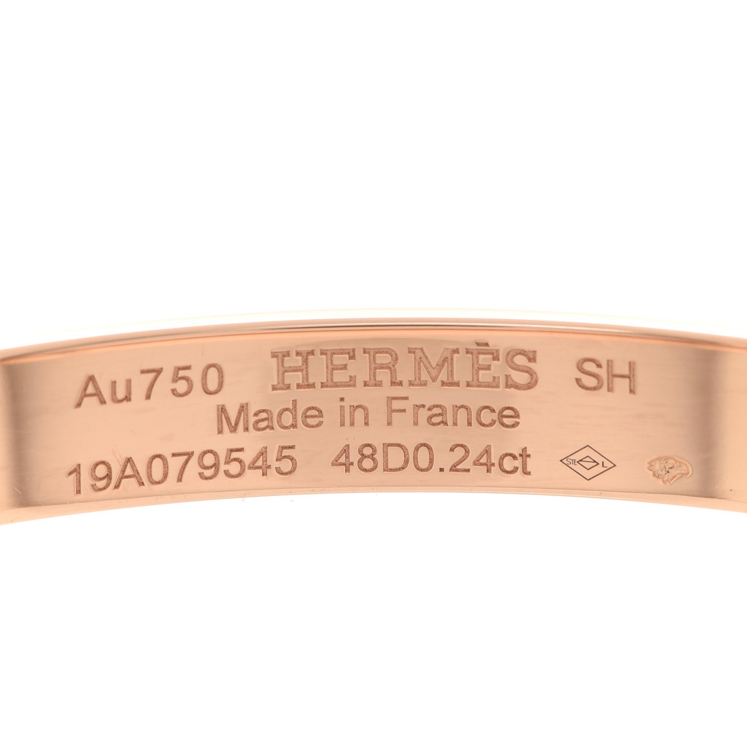 Hermes 18K Rose Gold Diamond PM Collier De Chien Bracelet SH 4 of 6