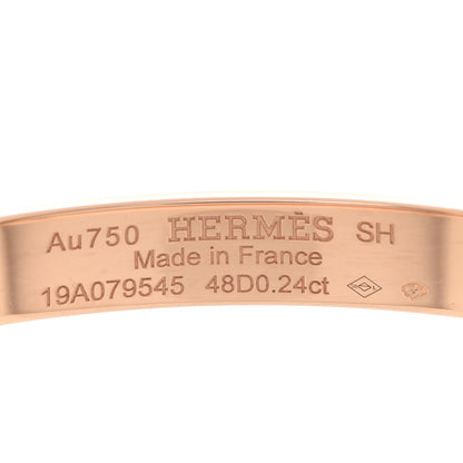 Hermes 18K Rose Gold Diamond PM Collier De Chien Bracelet SH 4 of 6
