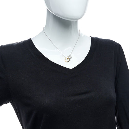 Tiffany Sterling Silver 18K Yellow Gold 1837 Interlocking Circles Pendant Necklace 3 of 4
