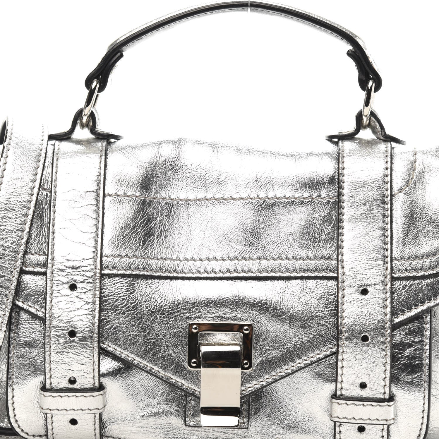 Proenza Schouler Metallic Lambskin PS1 Tiny Satchel Silver 13 of 13