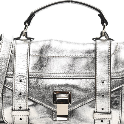 Proenza Schouler Metallic Lambskin PS1 Tiny Satchel Silver 13 of 13