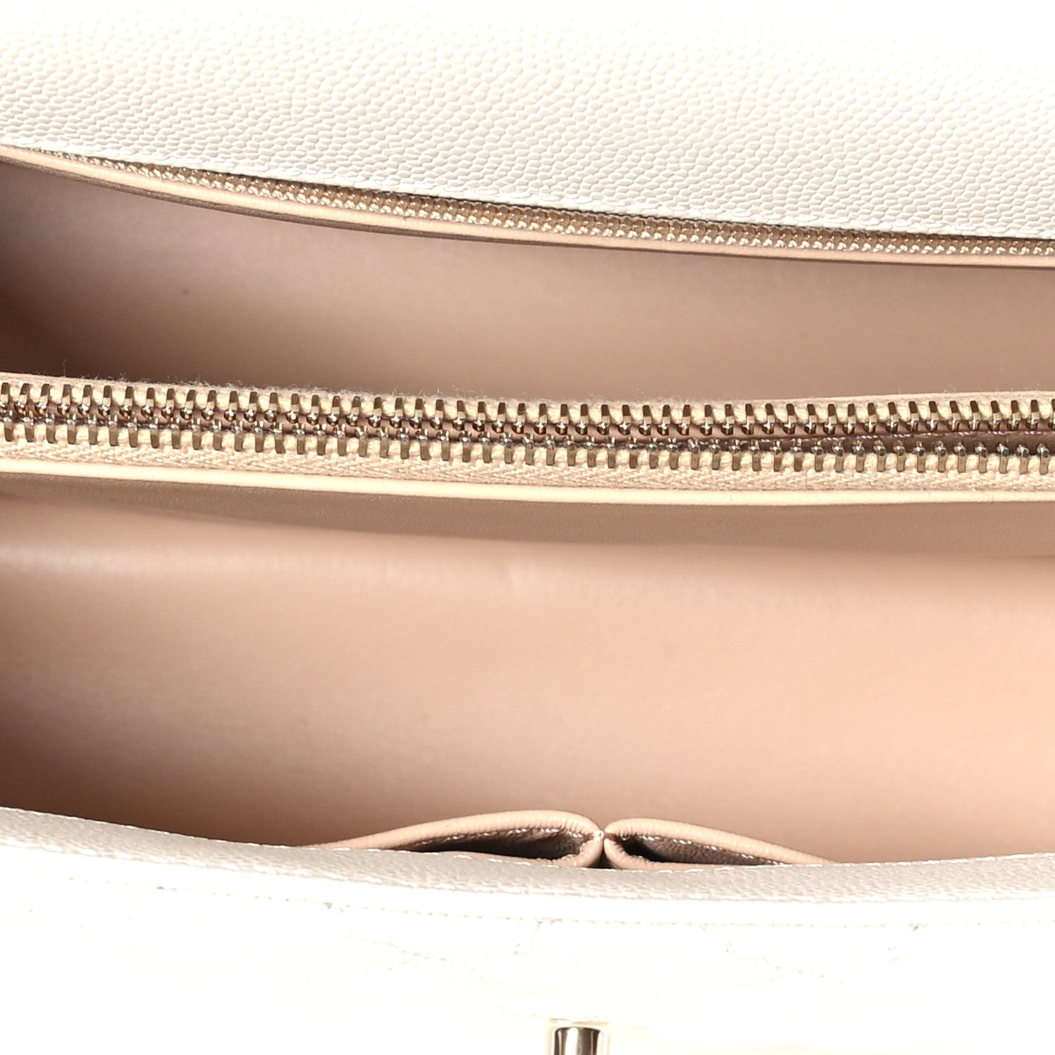 Chanel Caviar Quilted Small Coco Handle Flap White 5 of 10