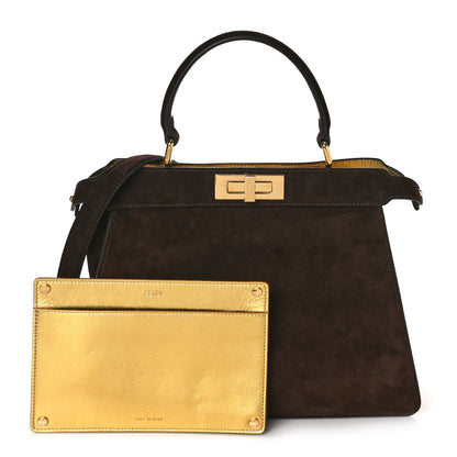 Fendi Suede Medium Peekaboo I See U Satchel Moresco Oro Chiaro 1 of 10