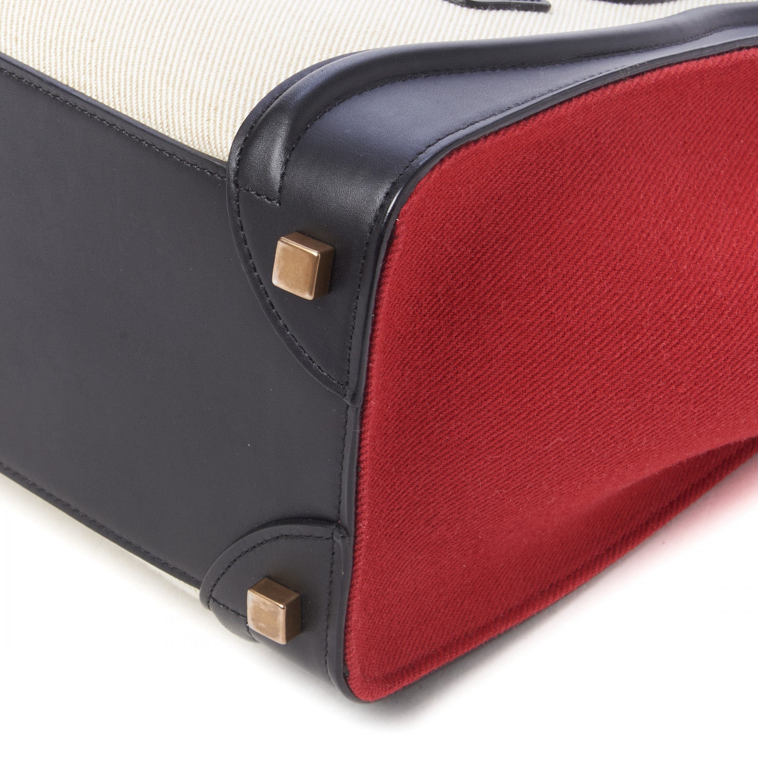 Celine Canvas Smooth Calfskin Micro Tri-Color Luggage Carmin 4 of 9
