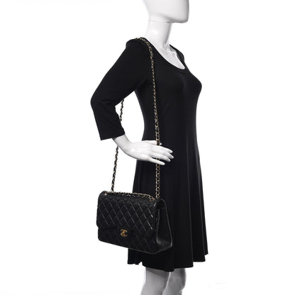 Chanel Lambskin Quilted Jumbo Double Flap Black 2 of 11