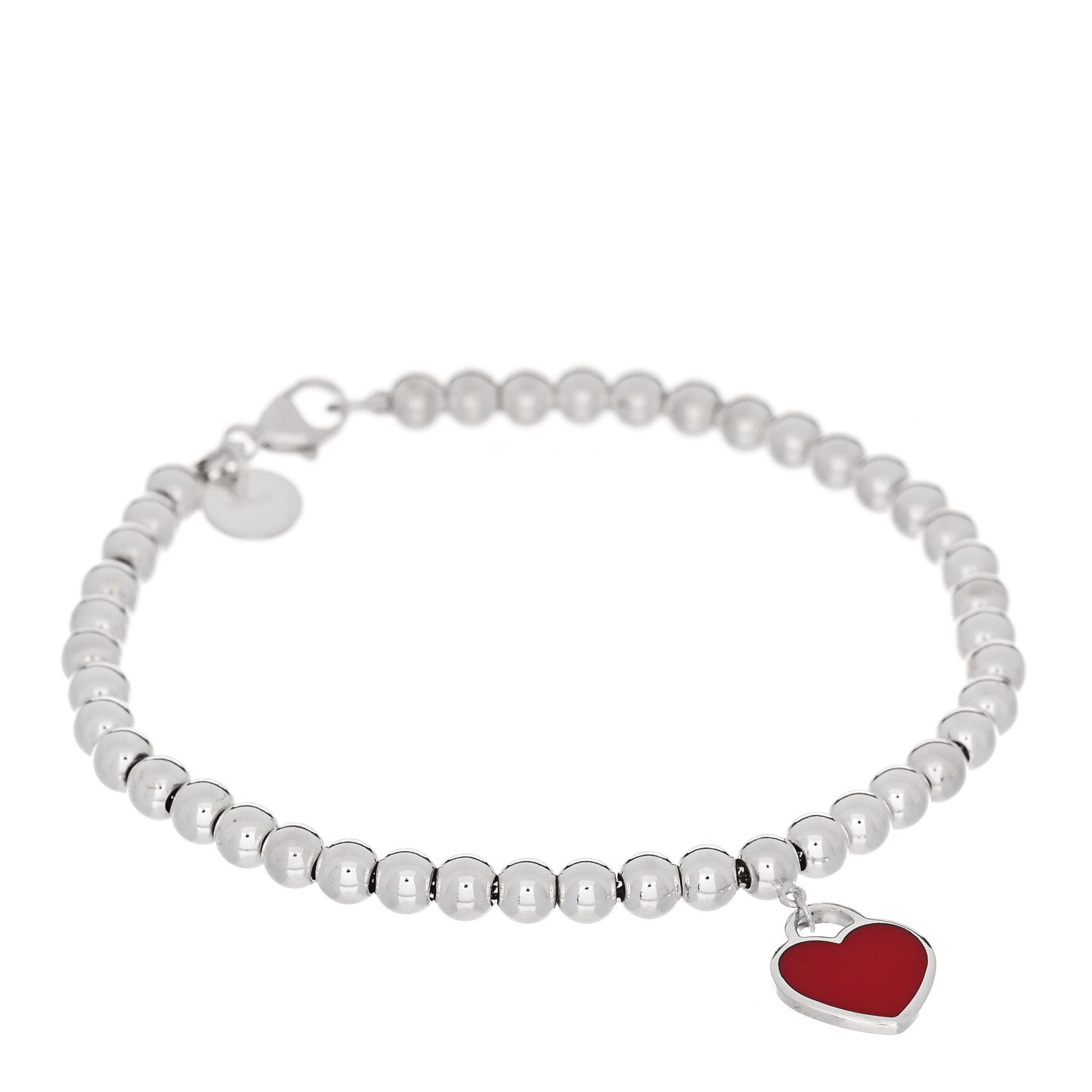 Tiffany Sterling Silver Enamel 4mm Return to Tiffany Heart Tag