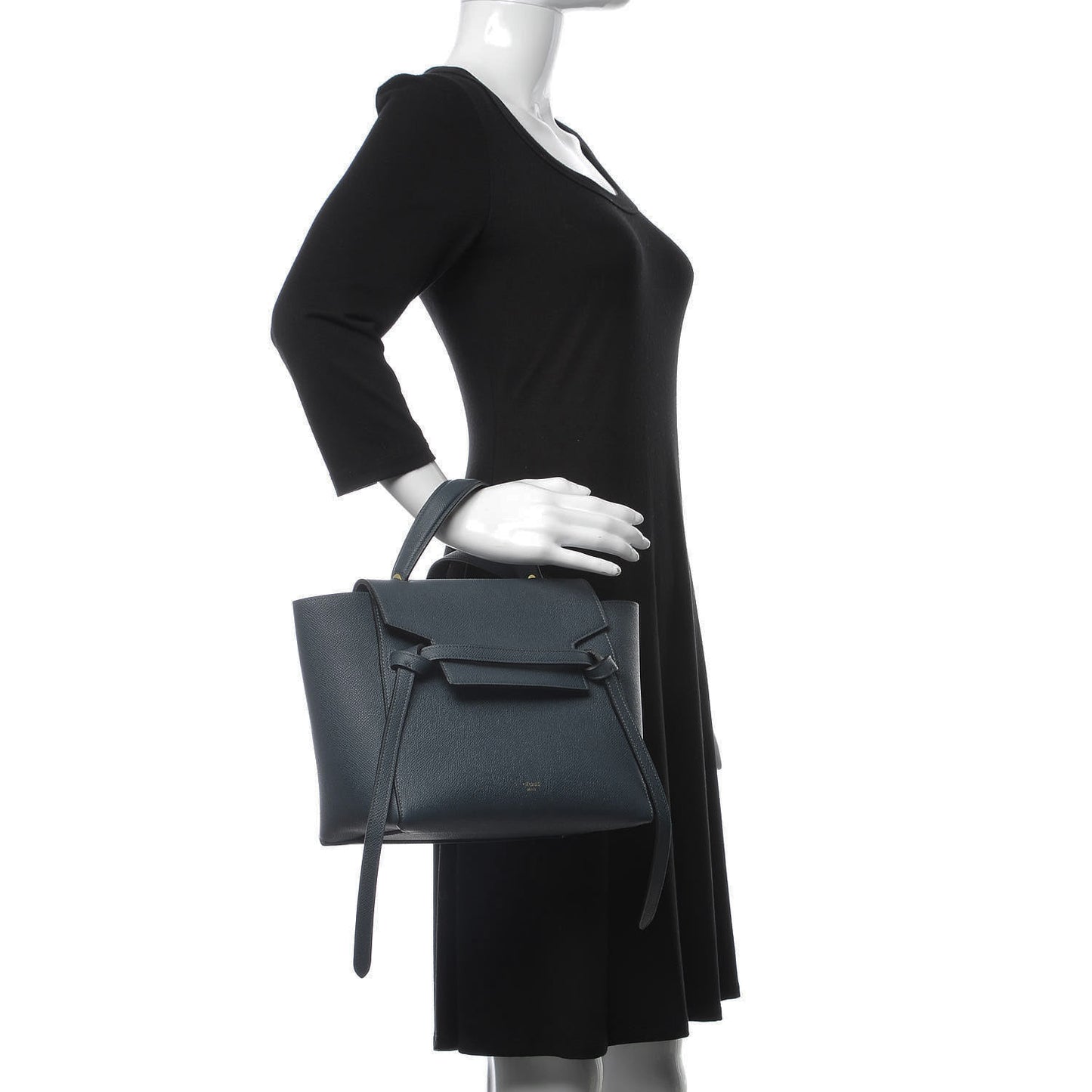 Baby Grained Calfskin Micro Belt Bag Slate