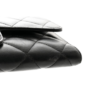 Chanel Lambskin Quilted Large Gusset Flap Wallet Black 10 of 11