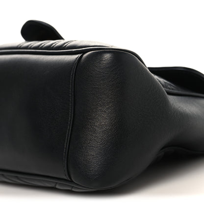 Gucci Calfskin Matelasse Small GG Marmont Top Handle Shoulder Bag Black 10 of 10