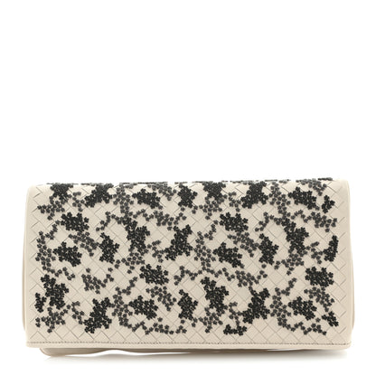 Bottega Veneta Nappa Intrecciato Embroidered Flap Clutch Mist 1 of 8