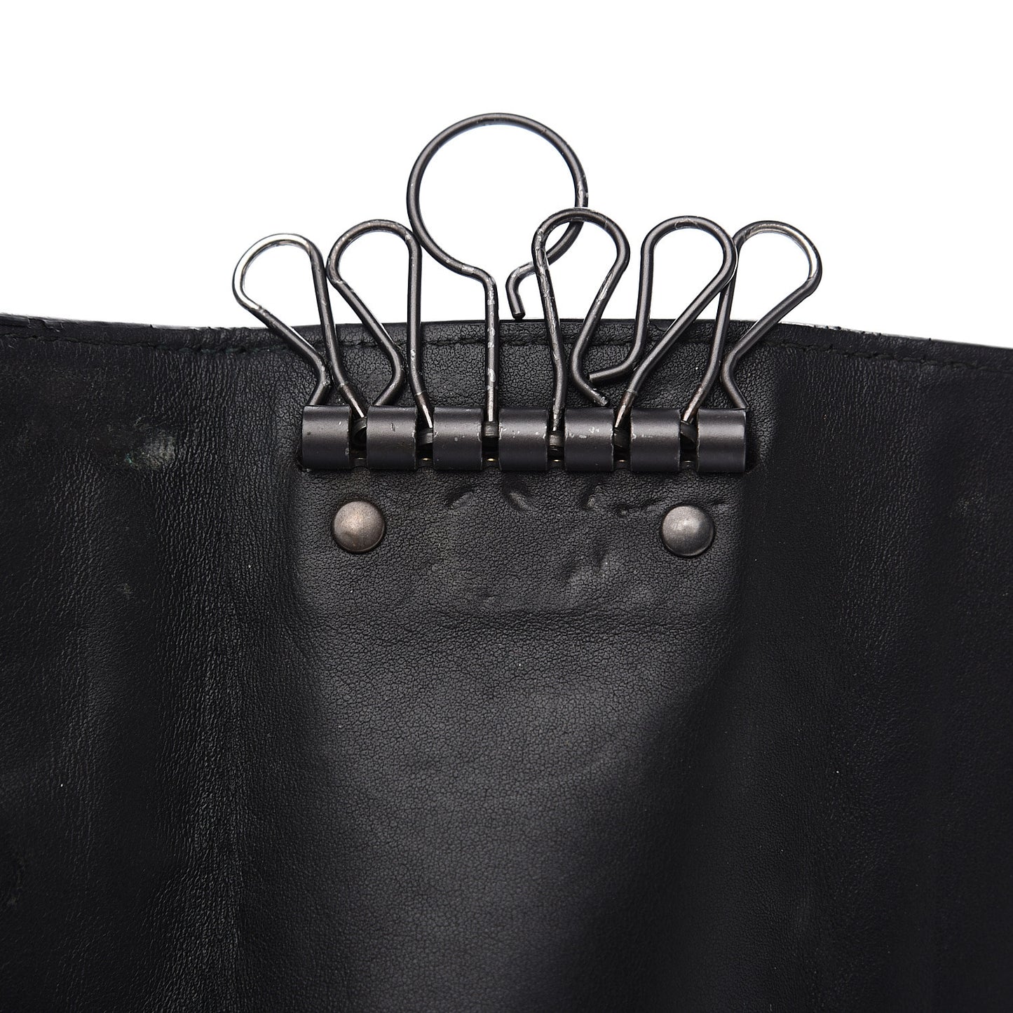 Nappa Intrecciato 6 Key Holder Black