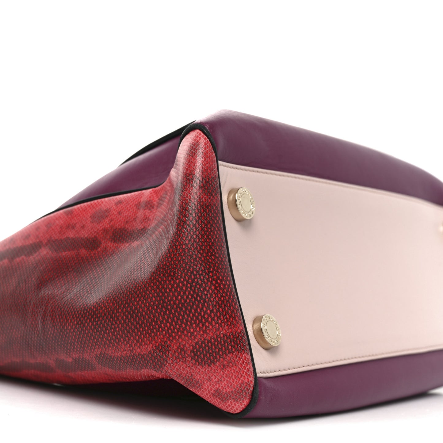 Nappa Karung Serpenti Top Handle Tote Pink Multicolor