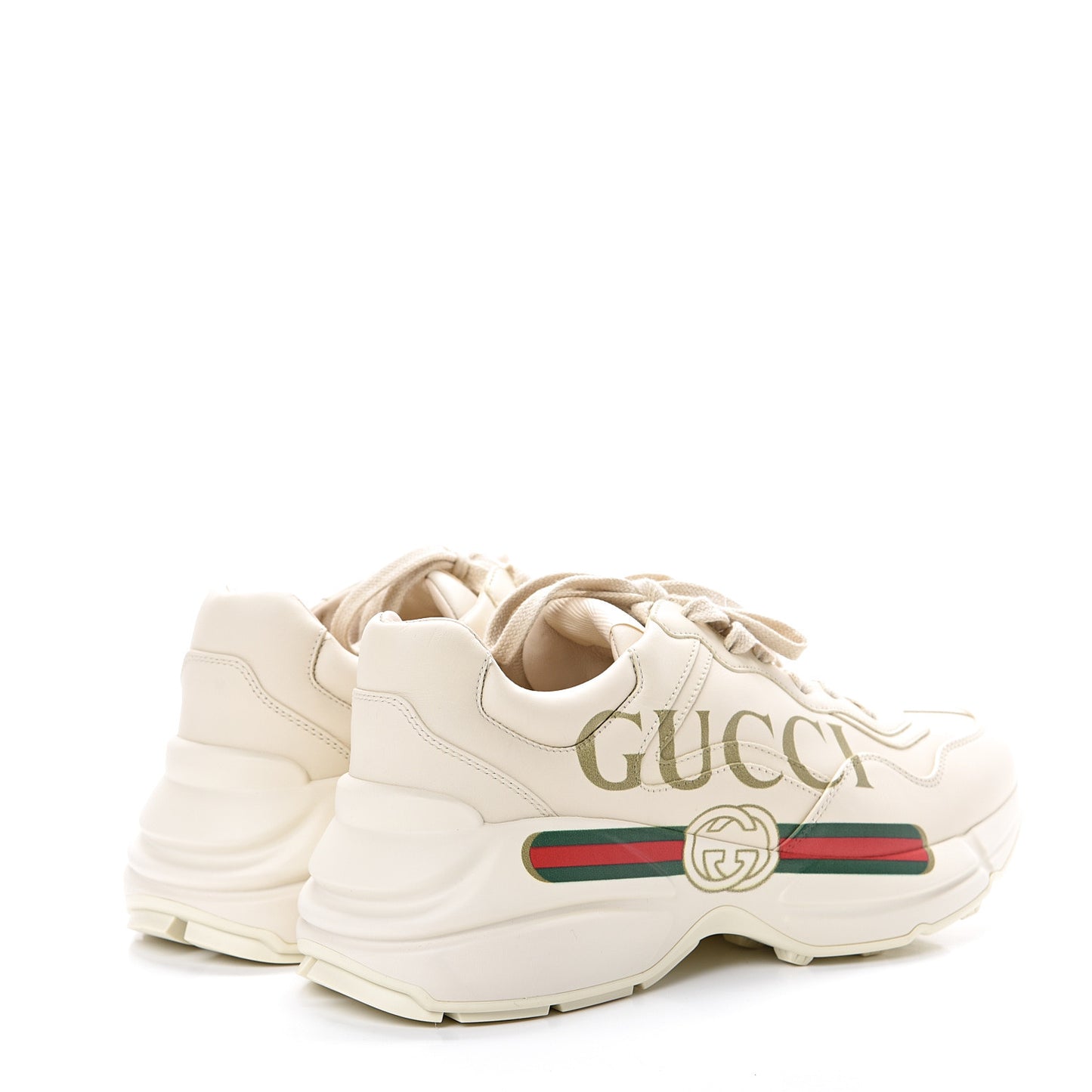 Calfskin Logo Womens Rhyton Sneakers 39 Ivory