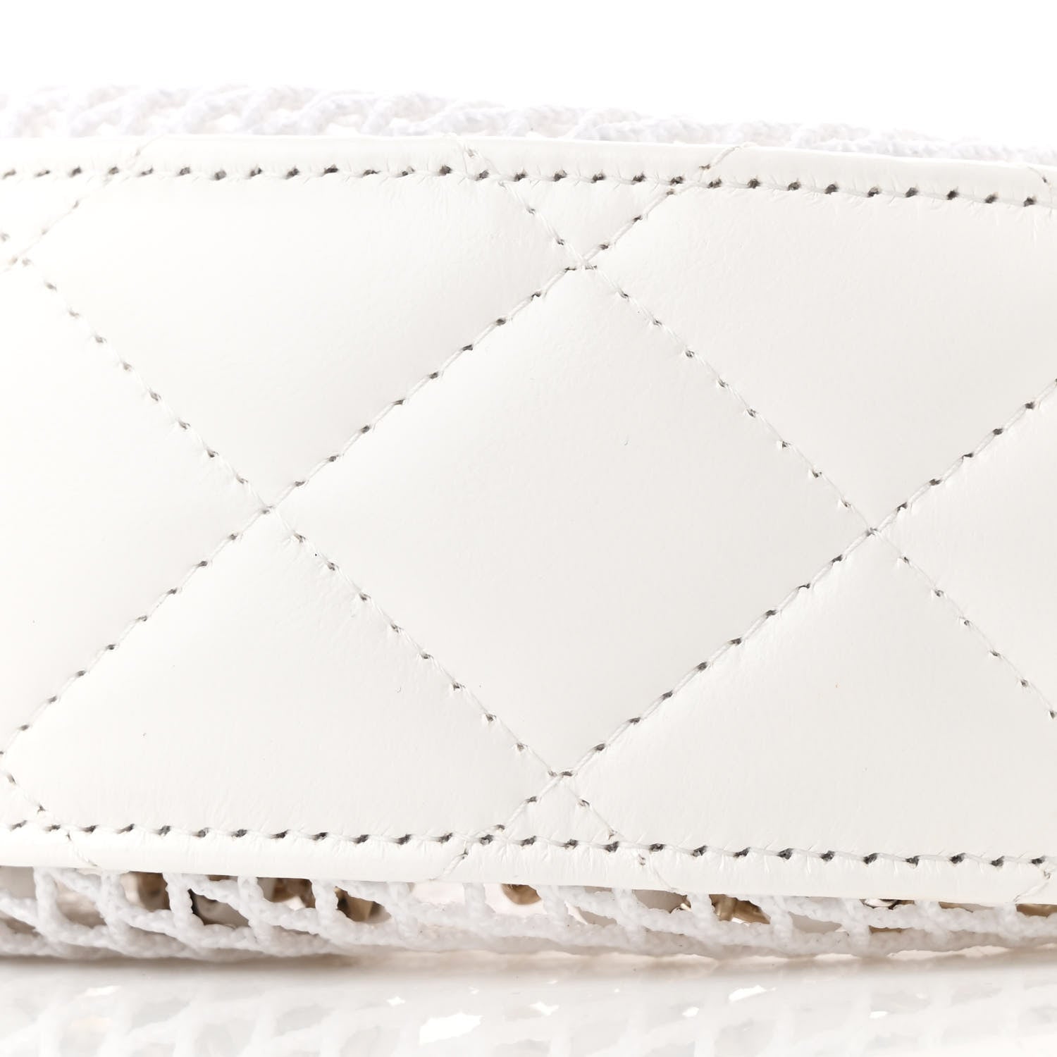 Chanel Mesh Shiny Lambskin Chain Hobo White 12 of 13