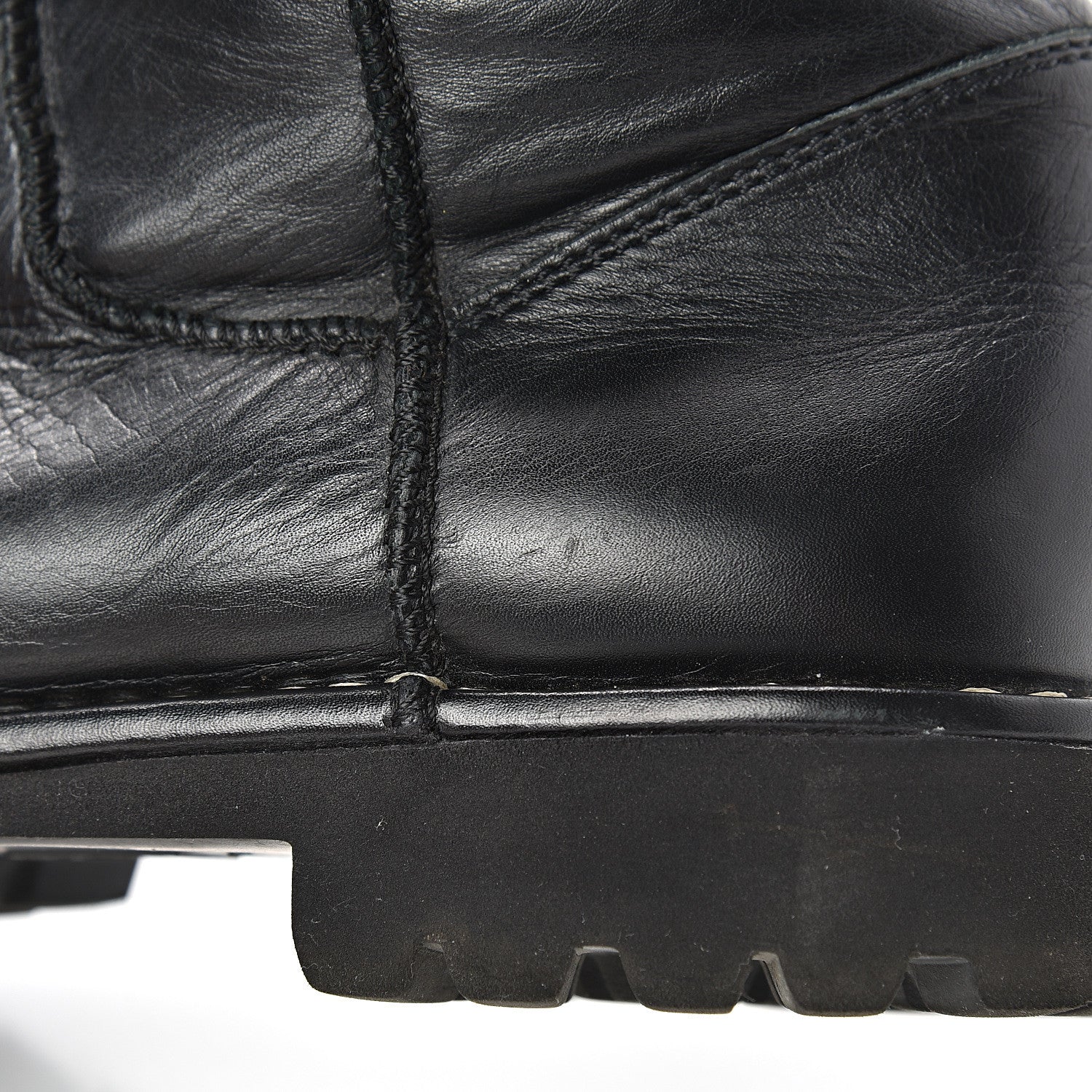 Chanel Calfskin Motorcycle Zipper Boots 41 Black 7 of 9