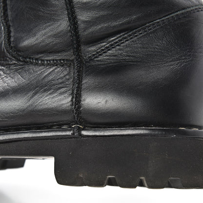 Chanel Calfskin Motorcycle Zipper Boots 41 Black 7 of 9