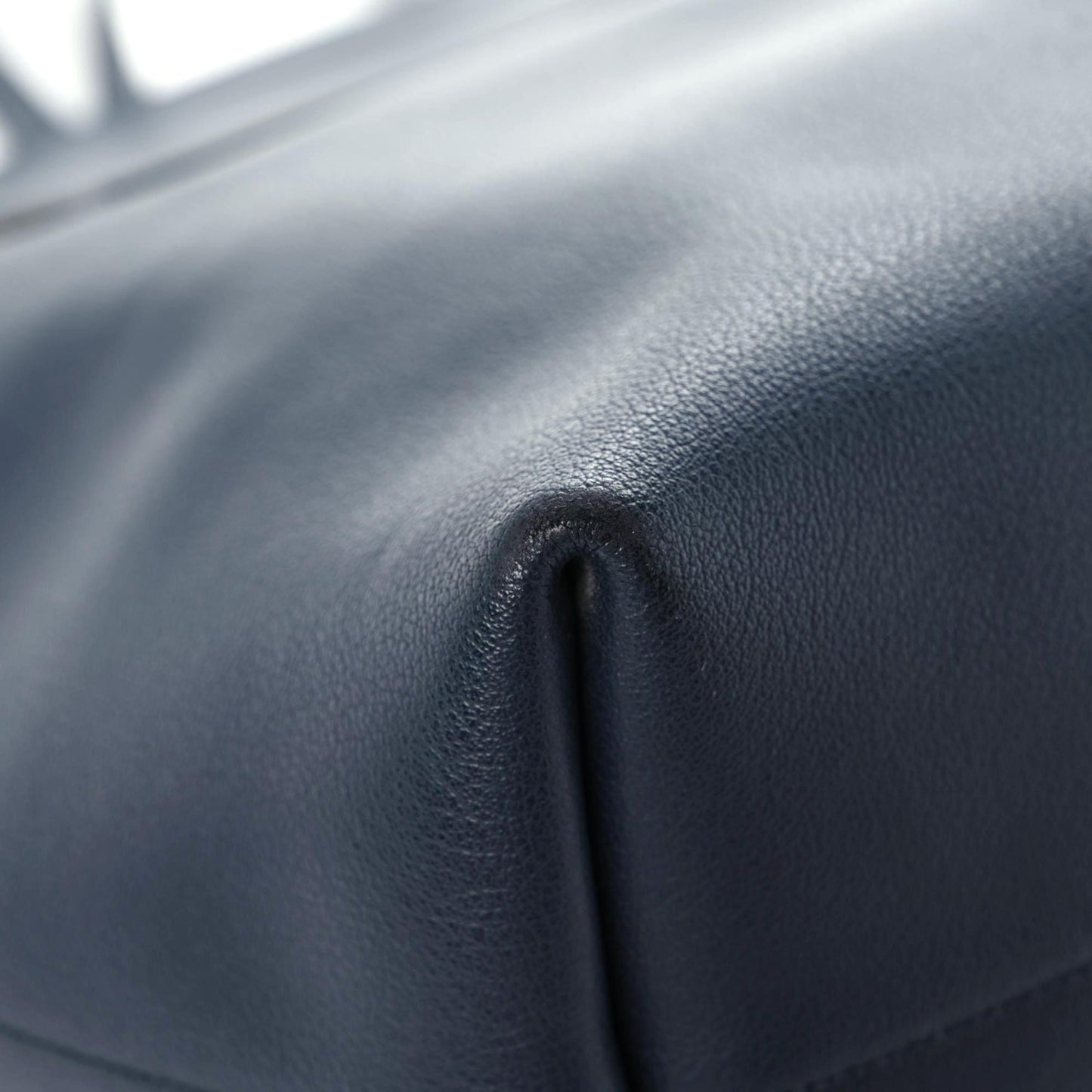 Calfskin Large Shopping Tote Deep Marine