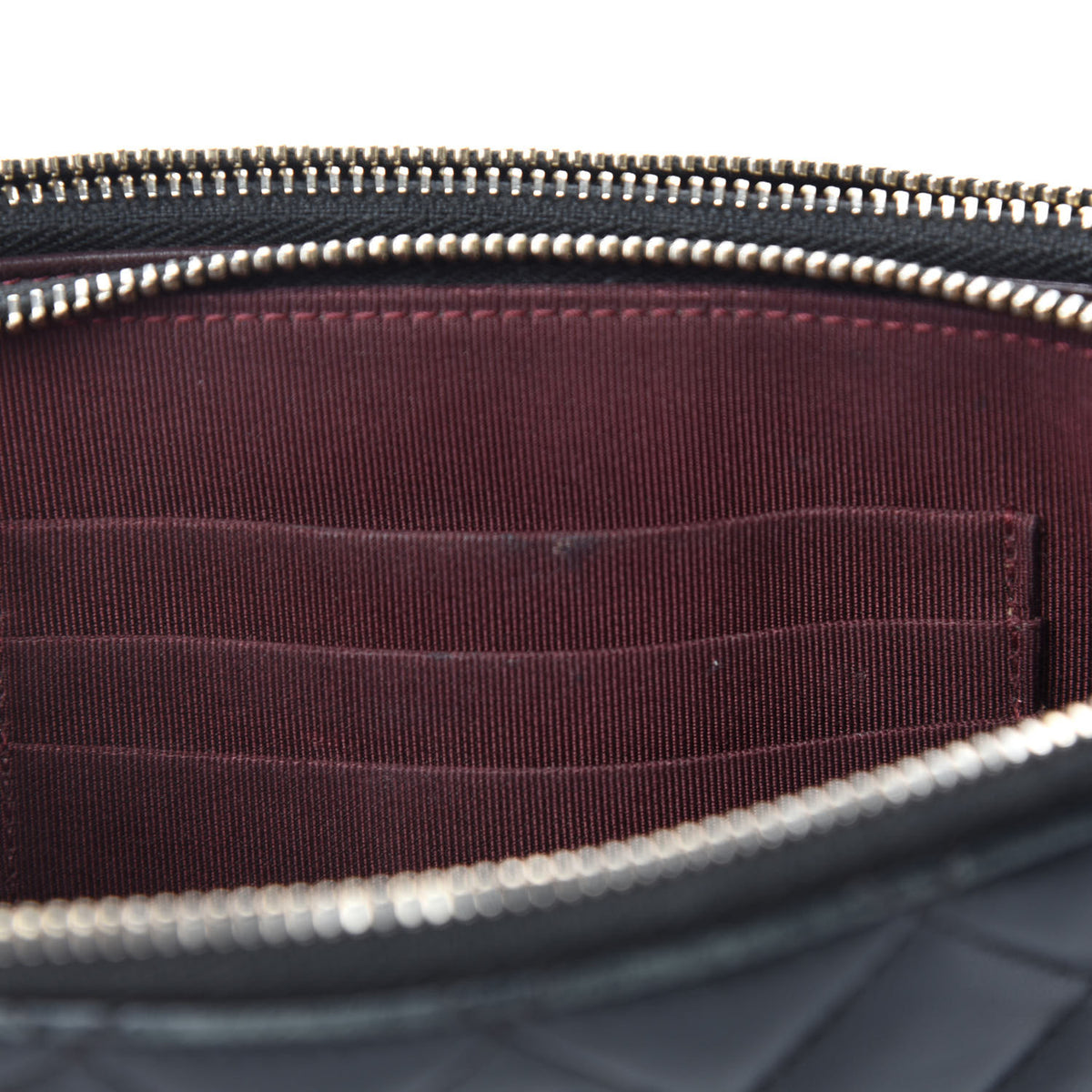 Lambskin Quilted Small Clutch With Chain Black