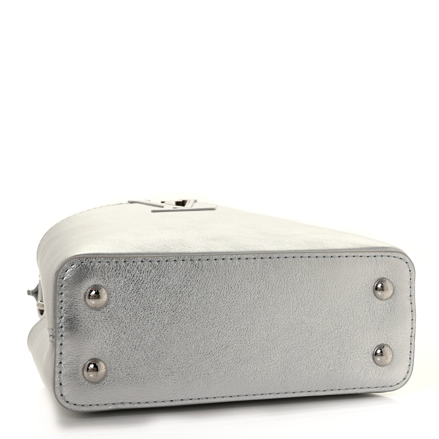 Louis Vuitton Metallic Calfskin Mini Capucines Silver 3 of 8