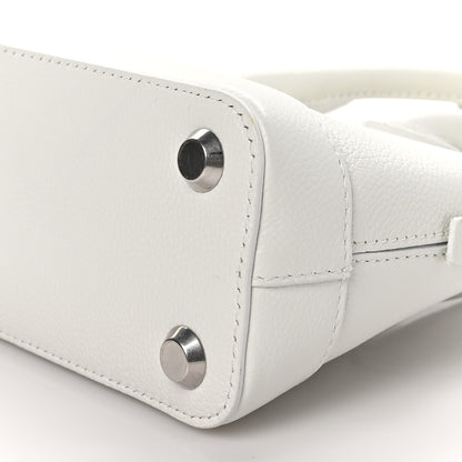 Balenciaga Grained Calfskin Logo XXS Ville Top Handle Bag White Fluo Pink 10 of 11