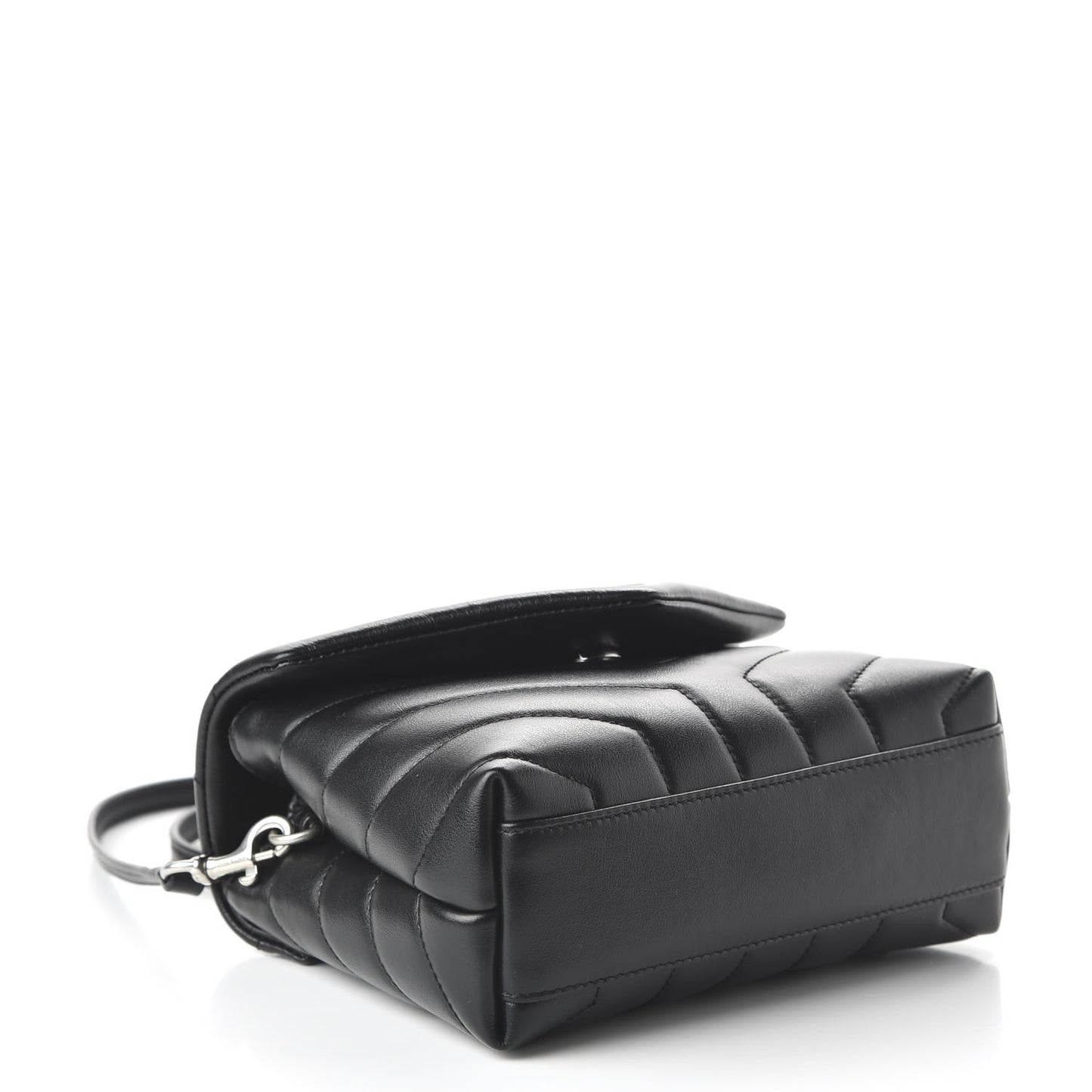 Calfskin Y Quilted Monogram Toy Loulou Crossbody Bag Black