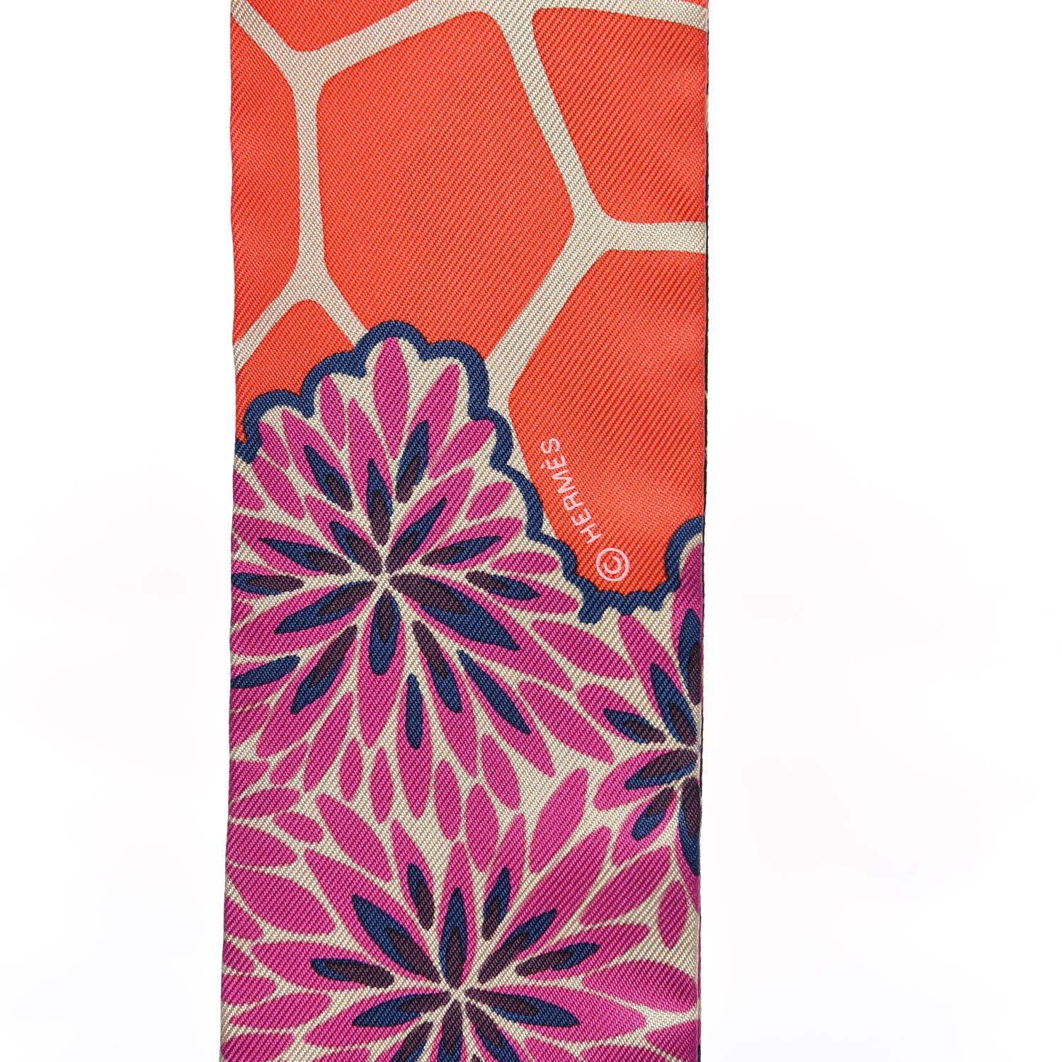 Hermes Silk The Three Graces Twilly Vermillion Fuchsia 4 of 4