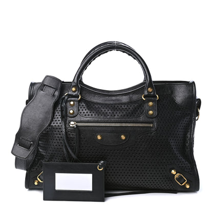 Balenciaga Agneau Laser Cut Cross Classic Gold Hardware City Black 1 of 4