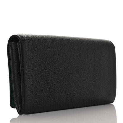 Burberry Grained Calfskin Continental Flap Wallet Black 4 of 9