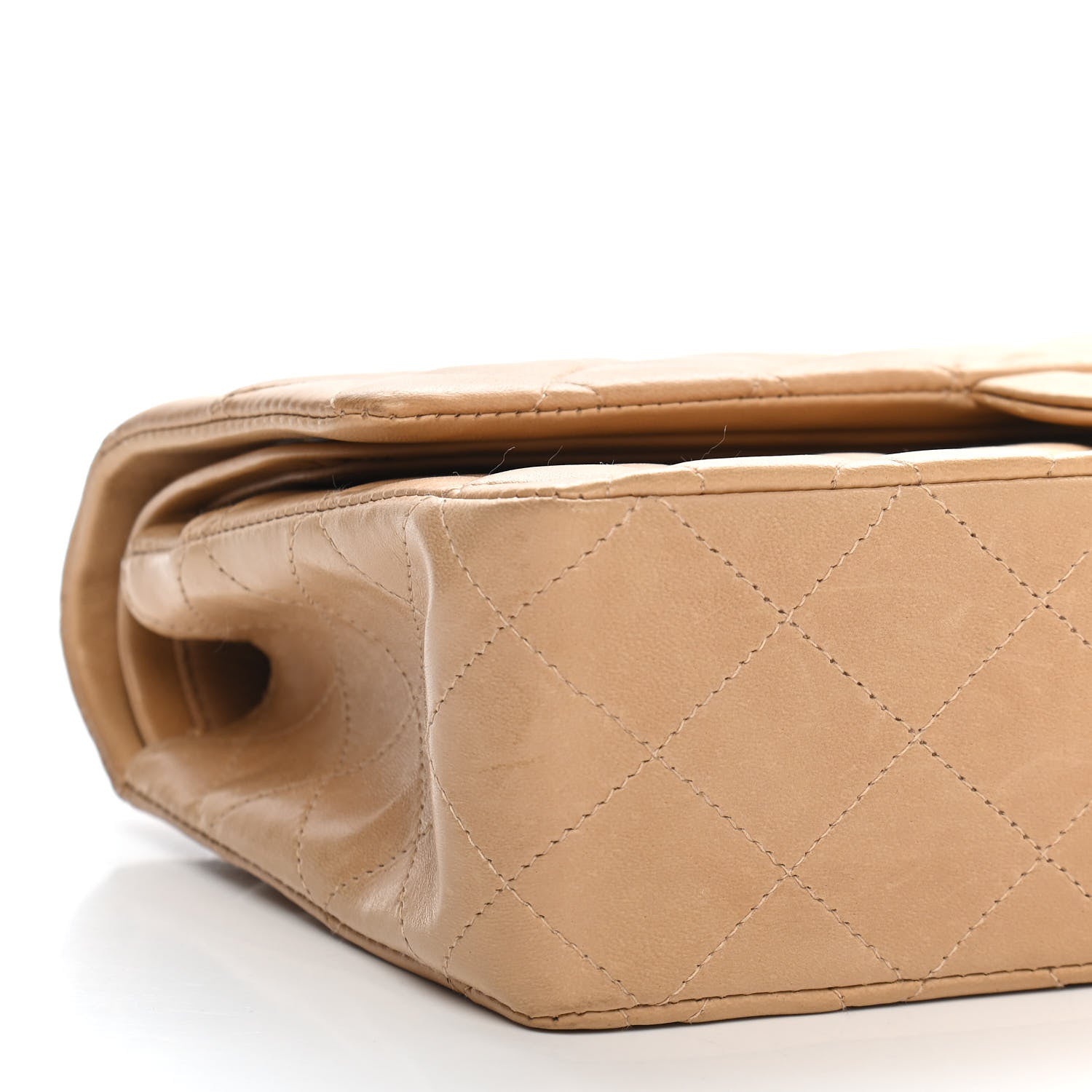Chanel Lambskin Quilted Medium Double Flap Beige 9 of 10