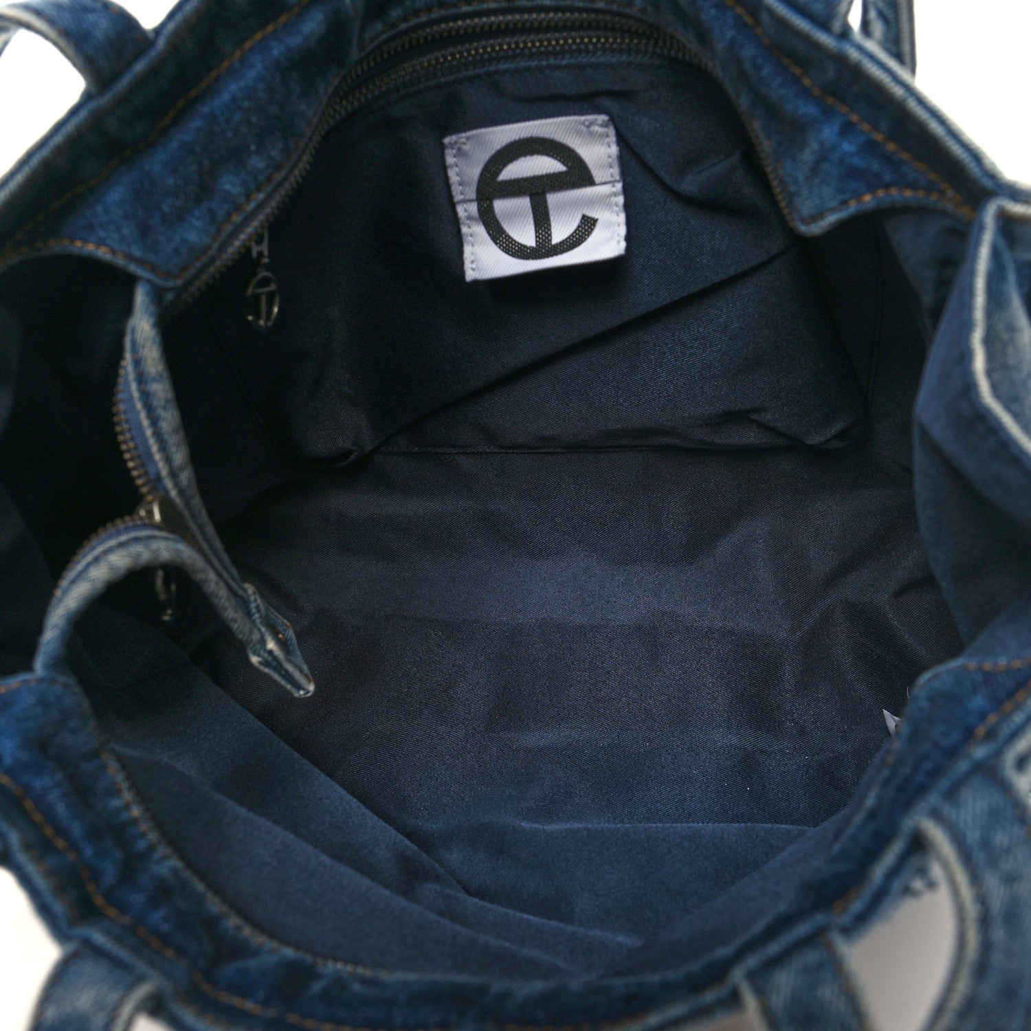 Telfar Denim Medium Shopping Bag Distressed Blue 5 of 10