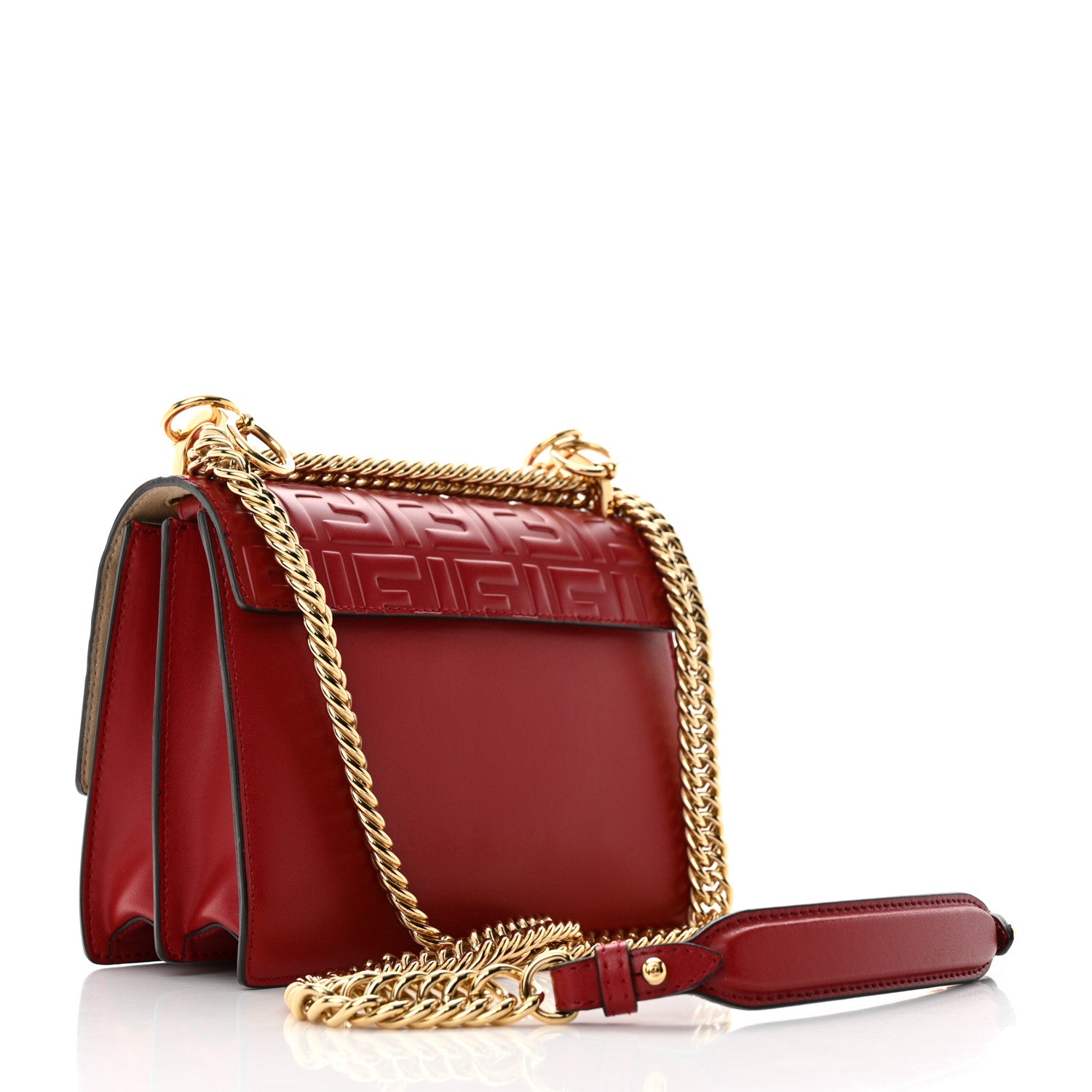 Fendi Vitello Liberty FF 1974 Embossed Small Kan I Shoulder Bag Fragola 2 of 10