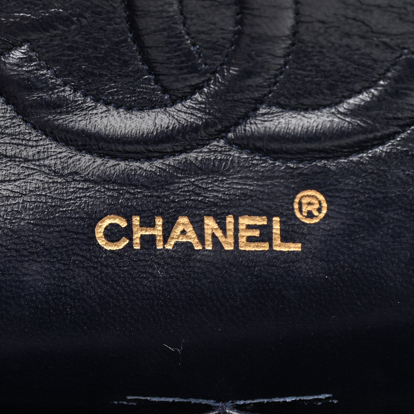 Lambskin Quilted Small Double Flap Navy