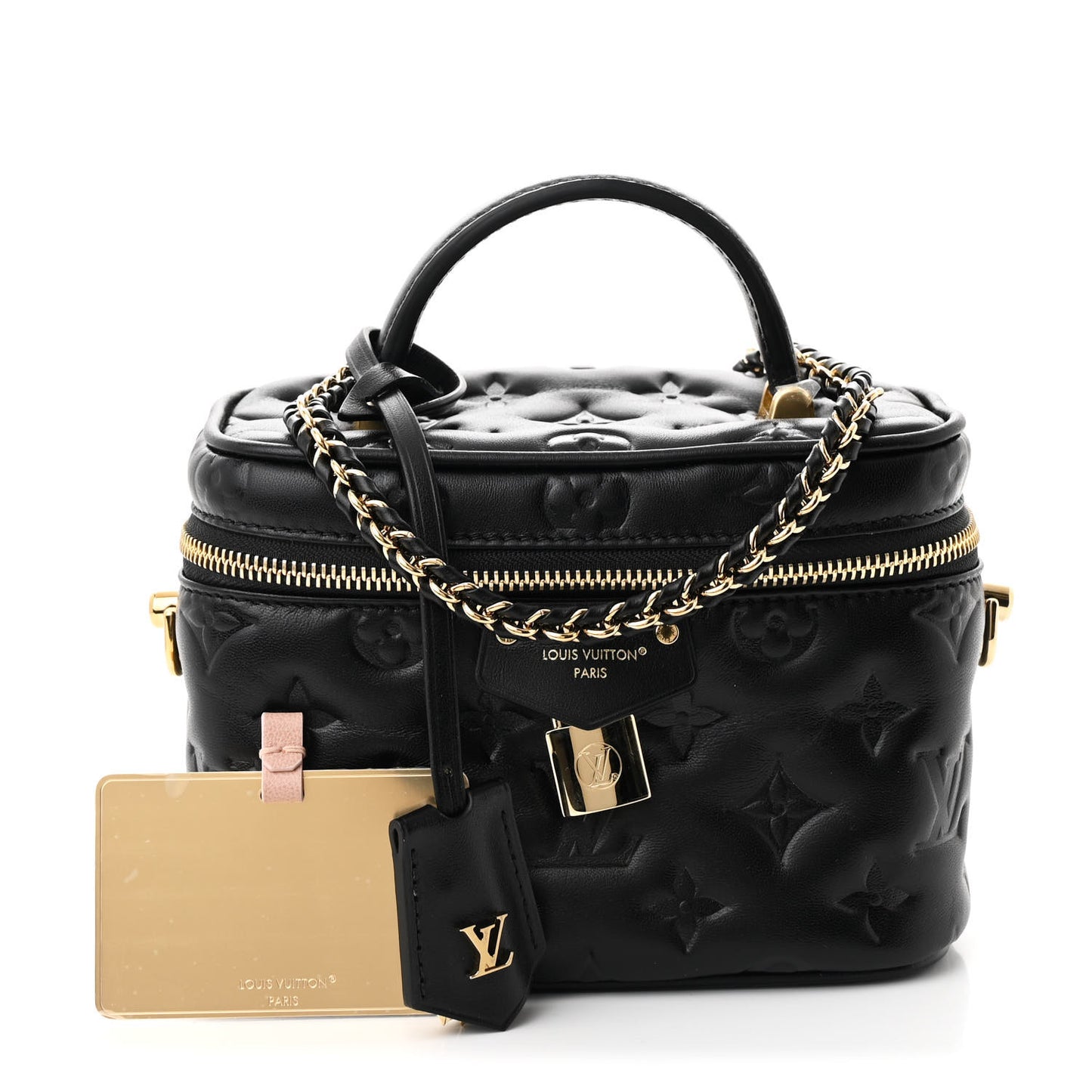 Lambskin Monogram Coussin Vanity PM Black