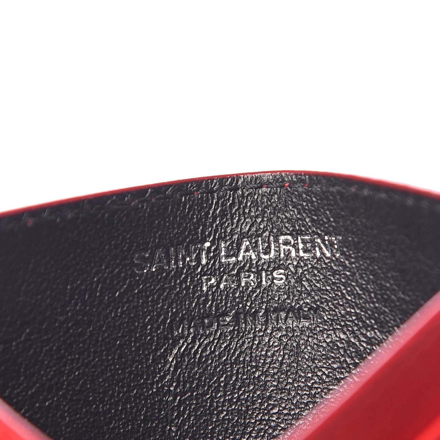 Saint Laurent Calfskin Y Quilted Monogram LouLou Credit Card Case Red 6 of 8