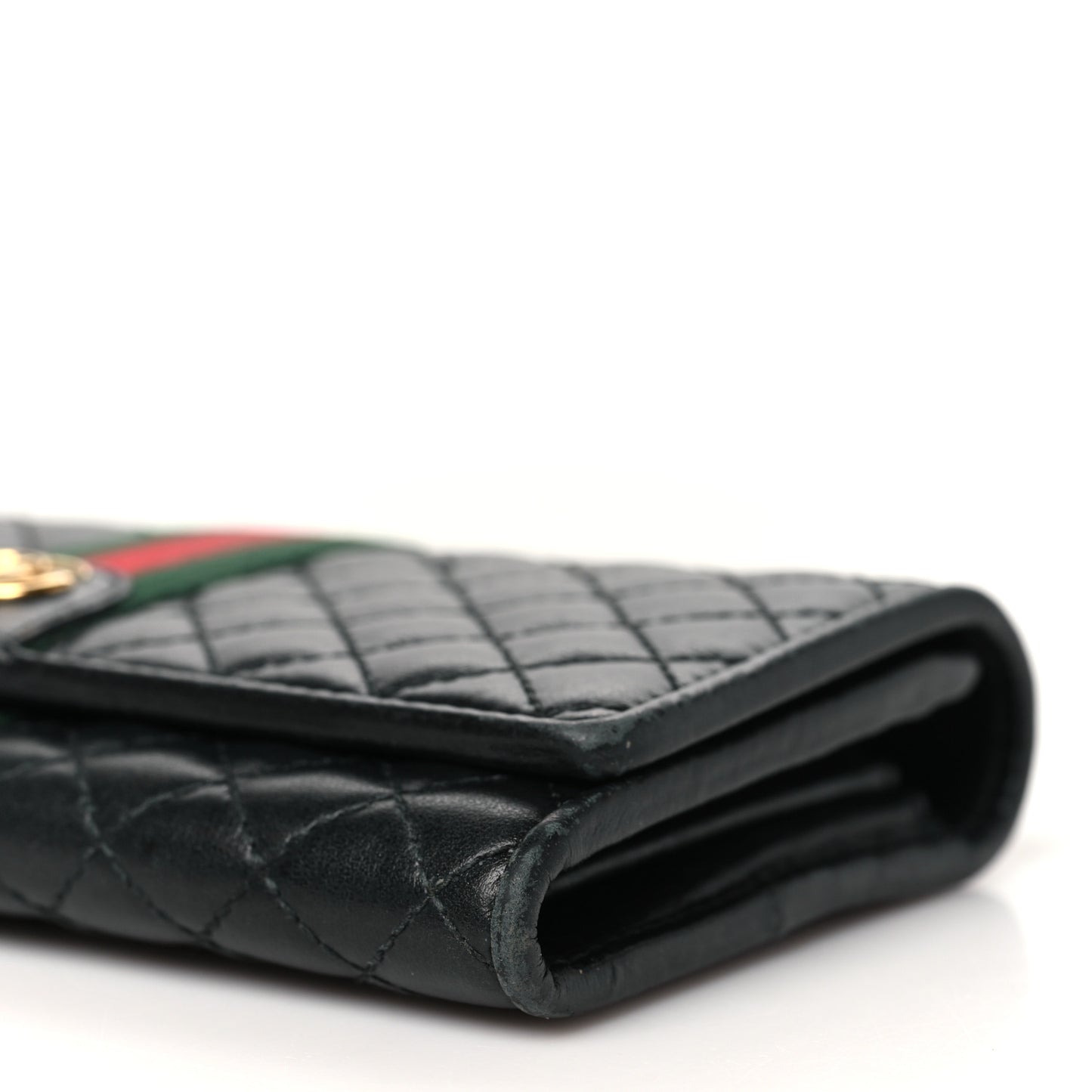 Calfskin Web Trapuntata GG Continental Wallet Black