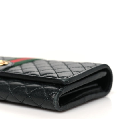 Gucci Calfskin Web Trapuntata GG Continental Wallet Black 10 of 12