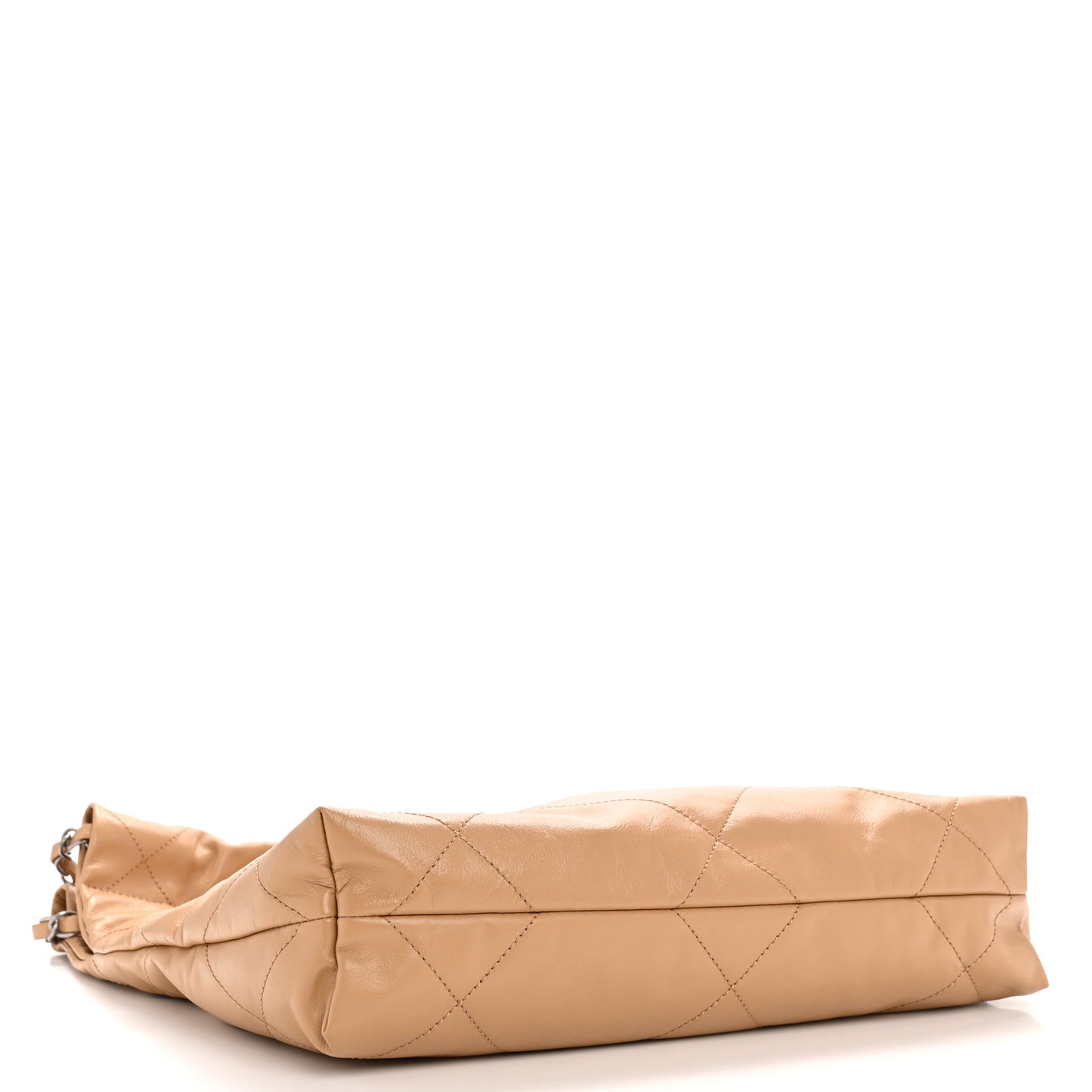 Shiny Calfskin Quilted Small Chanel 22 Beige