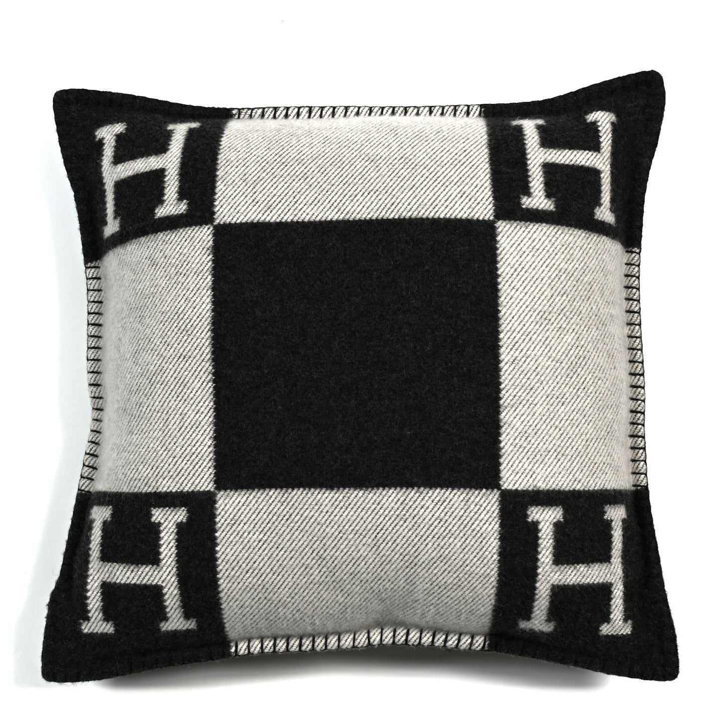 Wool Cashmere Avalon Pillow PM Ecru Gris Fonce