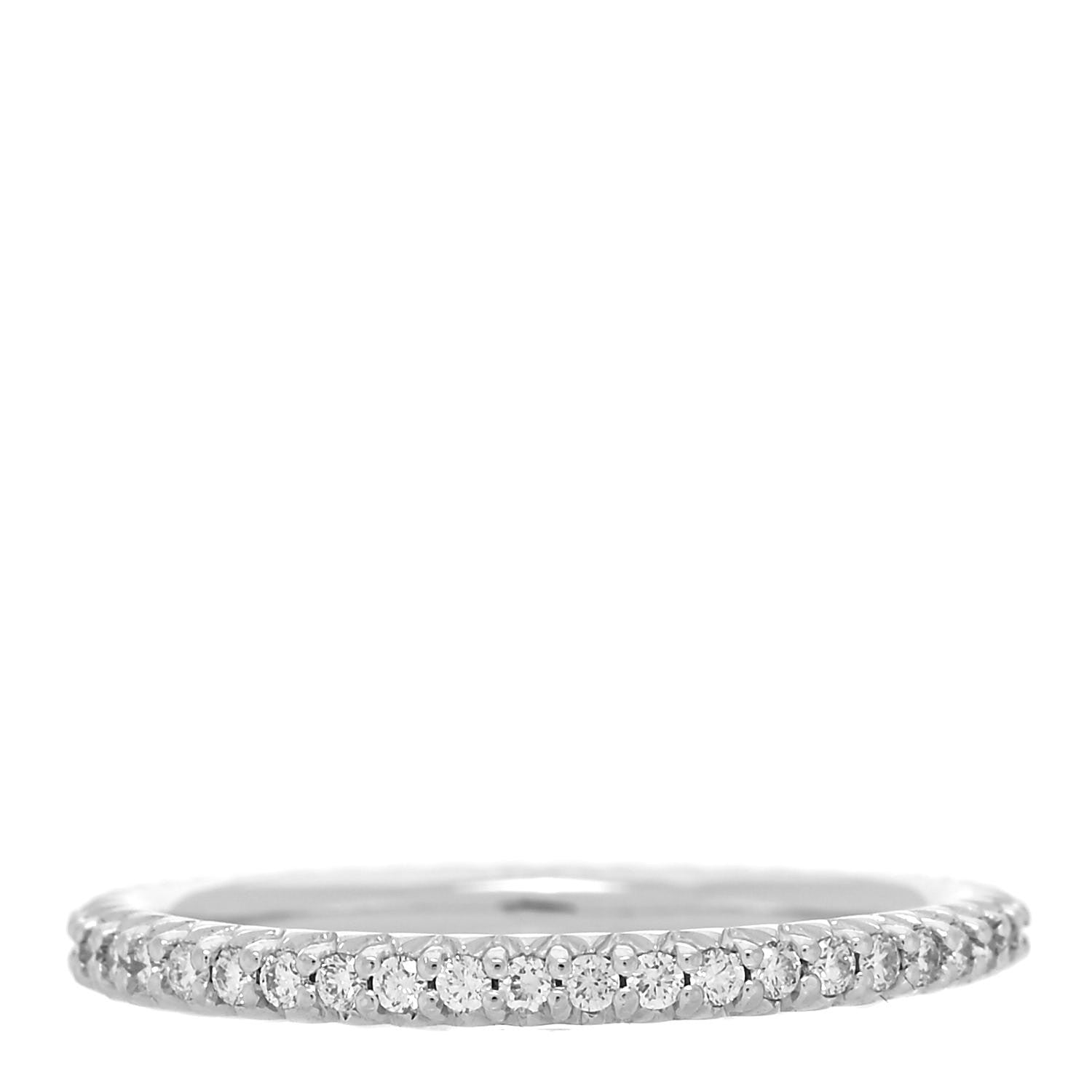 Roberto Coin 18K White Gold Diamond Micro Pave Eternity Band Ring 54 7 1 of 4